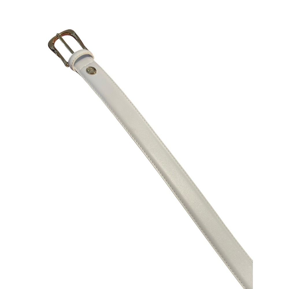 Liz Claiborne Vintage Faux Leather 1" Belt Women's Size Medium 37.5" White NWOT - Picture 9 of 12